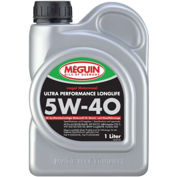

Моторное масло Meguin ULTRA PERFORMANCE LONGLIFE5W-40 1л