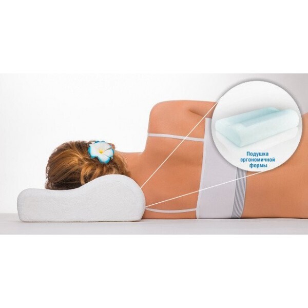 Акция на Ортопедическая подушка с эффектом памяти, Memory Pillow Latex Pillow, ортопедическая подушка для сна, белая с узором (X0060) от Allo UA