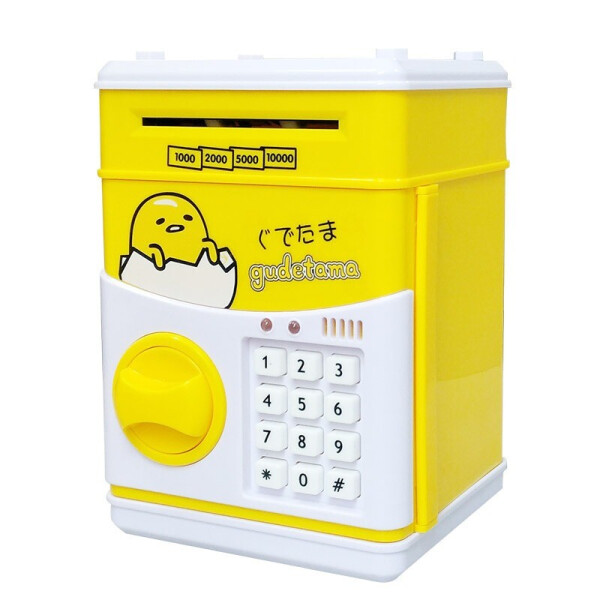 

Детский сейф-копилка Cartoon Saving Box с кодовым замком gudetama Желтый с белым