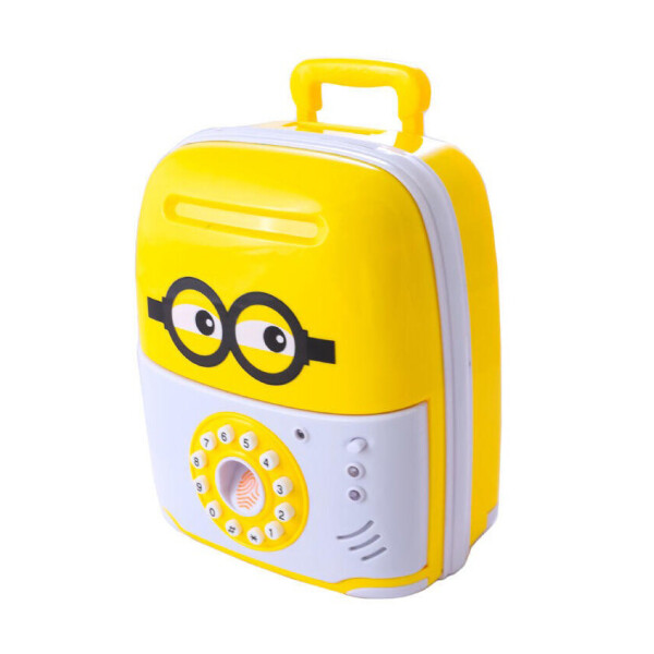 

Сейф копилка чемоданчик детский Saving Box 6688-5D с кодовым замком Желтый с белым