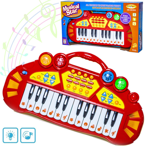 Акция на Детское пианино со встроенными мелодиями и звуками животных ENJOY Musical Star + световые эффекты Красный от Allo UA