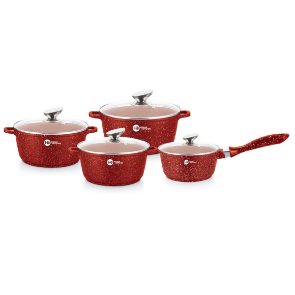 

Набор гранитных кастрюль и ковш Higer+Kitchen BN-303 цвет бордо