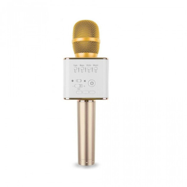 

Беспроводной караоке микрофон с динамиком в чехле Bluetooth USB Q9 Золотой