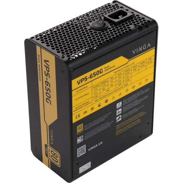 

Блок питания Vinga 650W (VPS-650G)