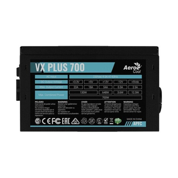 

Блок питания AeroCool 700W VX 700 PLUS (VX 700 PLUS)