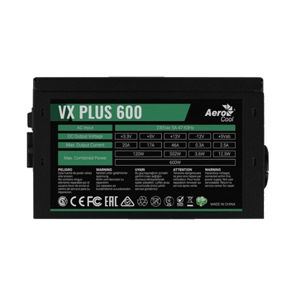 

Блок питания AeroCool 600W VX PLUS 600 (4713105962772)