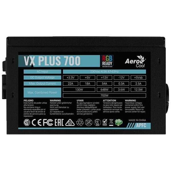 

Блок питания AeroCool 700W VX PLUS 700 RGB (VX PLUS 700 RGB)