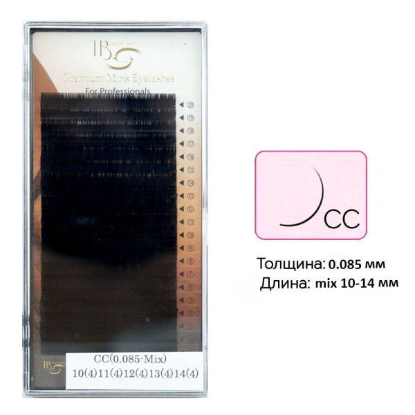 

Ресницы I-Beauty mix на ленте CC 0.085 -10-4, 11-4, 12-4, 13-4, 14-4 мм (0085178)