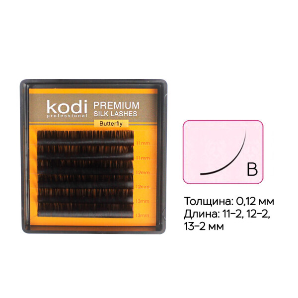 

Ресницы Kodi B 0,12 6 рядов: 11-2, 12-2, 13-2 мм, черный (20042165), шт. (0060390)