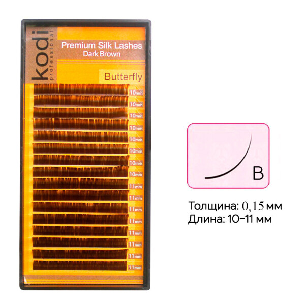 

Ресницы Kodi B 0,15 16 рядов: 10-11 мм, темно-коричневый (20033149) (0075723)