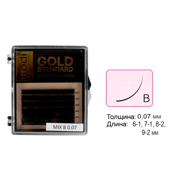 

Ресницы Kodi В 0,07 (6 рядов: 6-1, 7-1, 8-2, 9-2) Gold Standart (20065089) (0072651)