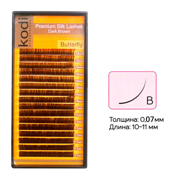 

Ресницы Kodi темно-коричневые изгиб B 0.07 16 рядов: 10-11 мм (20033101) (0060632)