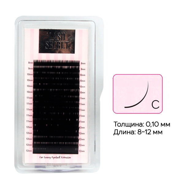 

Ресницы Vivienne Lash Secret C 0,10 16 рядов: 8-12 мм, черный (0064403)