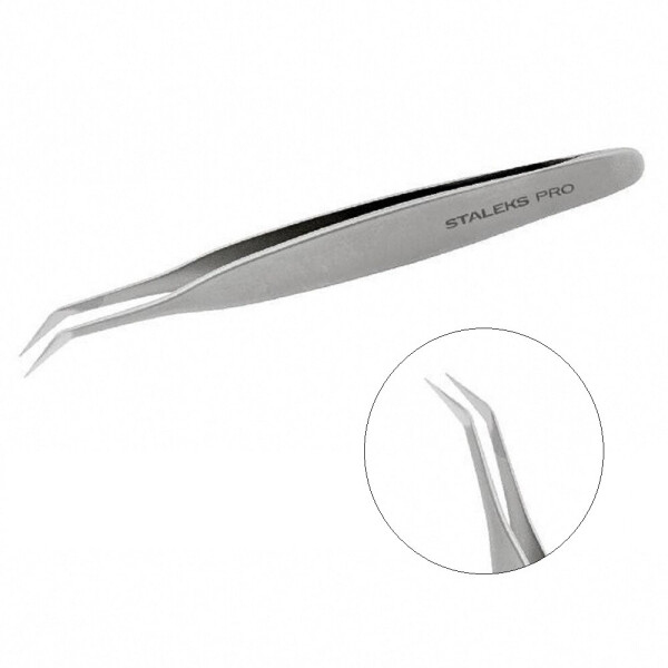 

Пинцет профессиональный для ресниц Staleks Pro Expert 40 Type 9 (L-образный, 35') (0081279)