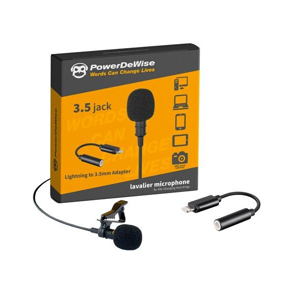 

Петличный микрофон PowerDeWise 3,5мм + Lightning адаптер