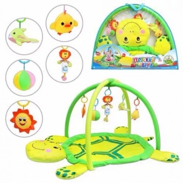 

Детский игровой коврик 898-112B Черепашка зеленый в сумке