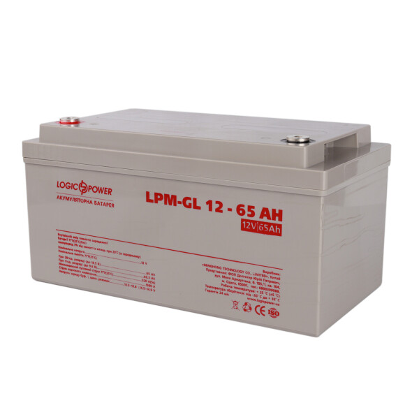 

Аккумулятор гелевый LogicPower LPM-GL 12 - 65 AH