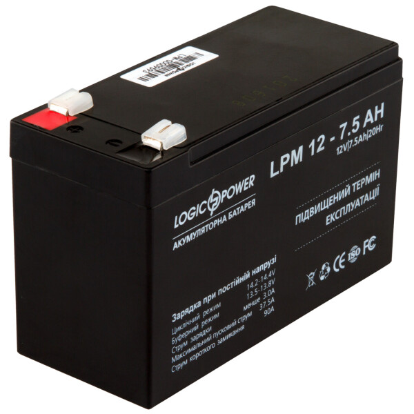 

Аккумулятор кислотный AGM LogicPower LPM 12 - 7,5 AH