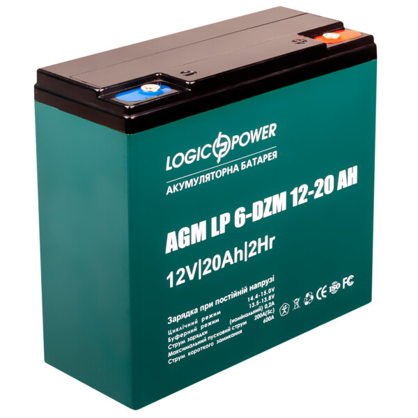 

Аккумулятор тяговый свинцево-кислотный AGM LogicPower LP 6-DZM-20