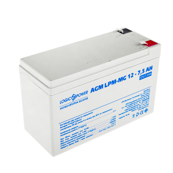 

Аккумулятор мультигелевый AGM LogicPower LPM-MG 12 - 7,5 AH