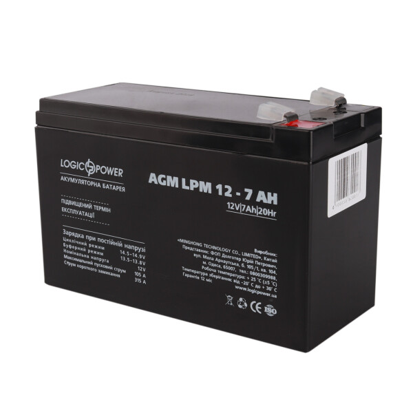 

Аккумулятор кислотный AGM LogicPower LPM 12 - 7,0 AH