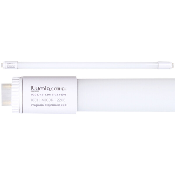 

LED лампа Ilumia 16W G13 T8 1200mm 4000К нейтральный 1600Lm (020)
