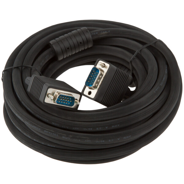 

Кабель LogicPower VGA -7.0BK, 7.0м черный, с двумя ферритовыми кольцами