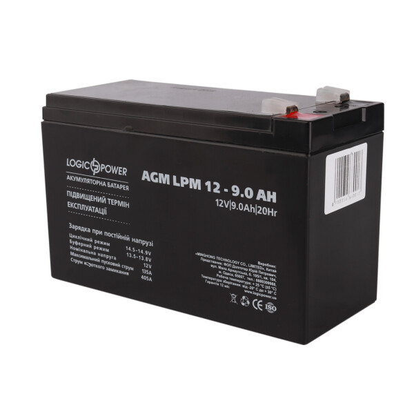 

Аккумулятор кислотный AGM LogicPower LPM 12 - 9,0 AH