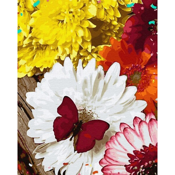 

Картина по номерам BrushMe 40x50см Бабочка на герберах (GX32864)