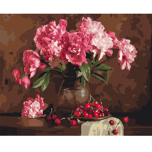 

Картина по номерам BrushMe 40x50см Пионы и вишни (GX4645)