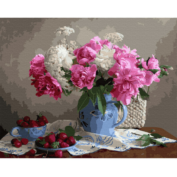 

Картина по номерам BrushMe 40x50см Пионы с ягодами (GX33762) (GX33762)