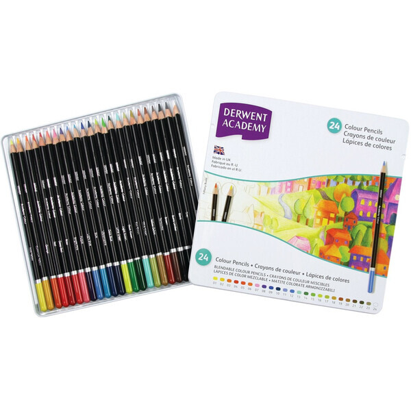 

Набор цветных карандашей Colouring Academy, 24 цв.в метал. коробке, Derwent (2301938)