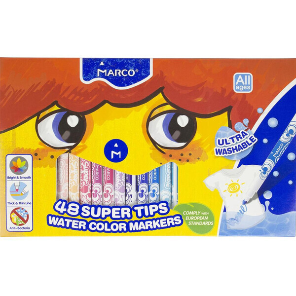 

Фломастеры 48 цветов Super Washable Marco (1630-48CB)