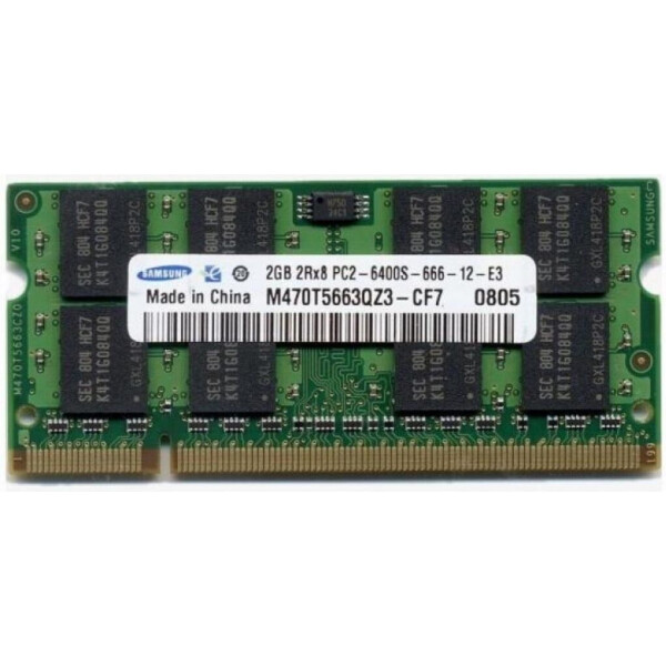 

SoDIMM DDR2 2GB 800 MHz Samsung (M470T5663QZ3-CF7)
