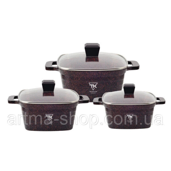 

Набор посуды Top Kitchen TK00024 6 предметов мраморное покрытие