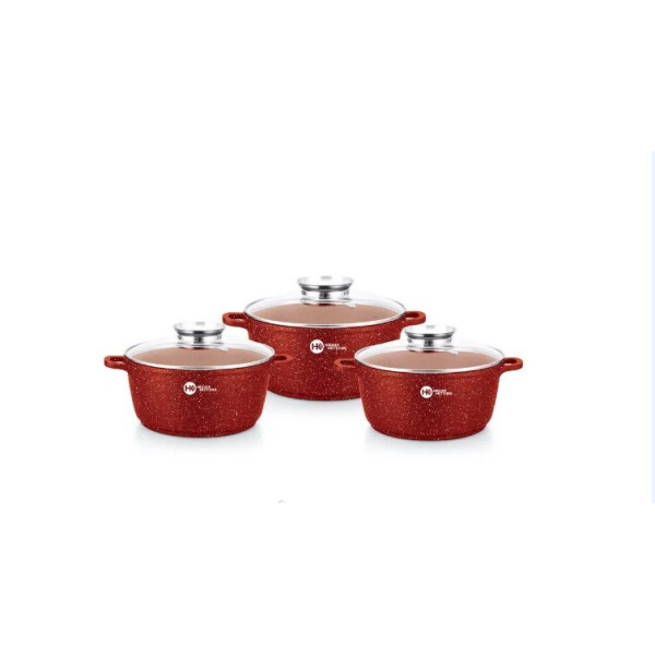 

Набор кастрюль Higher Kitchen ( 3 шт) BN-301 гранит круглый, с мраморным покрытием