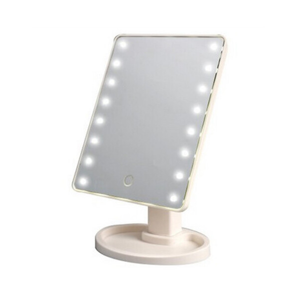 

Настольное косметическое зеркало для макияжа sunroz с led подсветкой 22 светодиода белое