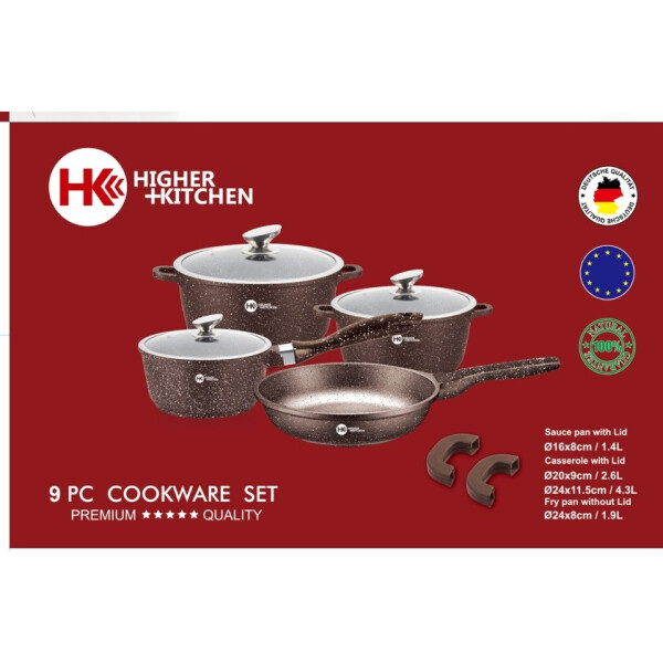 

Набор посуды Higer+Kitchen НК-307 гранит 9 предметов
