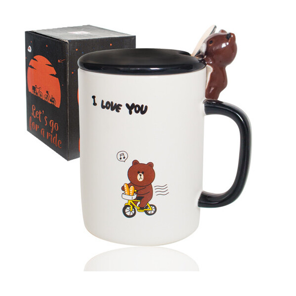 

Чашка с крышкой и ложкойT Happy Bear 360 мл (20620)