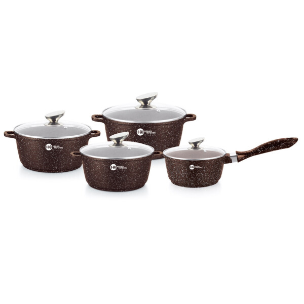 

Набор гранитных кастрюль и ковш Higer+Kitchen BN-303 цвет шоколад