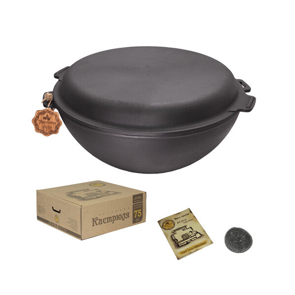 

Кастрюля чугунная литаяT WOK с крышкой-сковородкой 8 л (Т405СР)