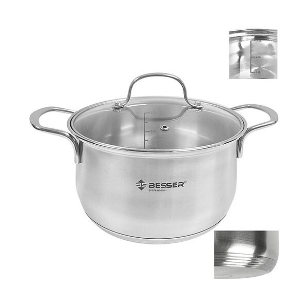 

Кастрюля Besser Eterna со стеклянной крышкой 24 см 4.7 л (10277)
