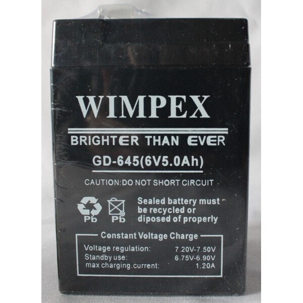 

Аккумулятор 6 вольт 5 ампер GD 645 (6V 5.0Ah) Wimpex