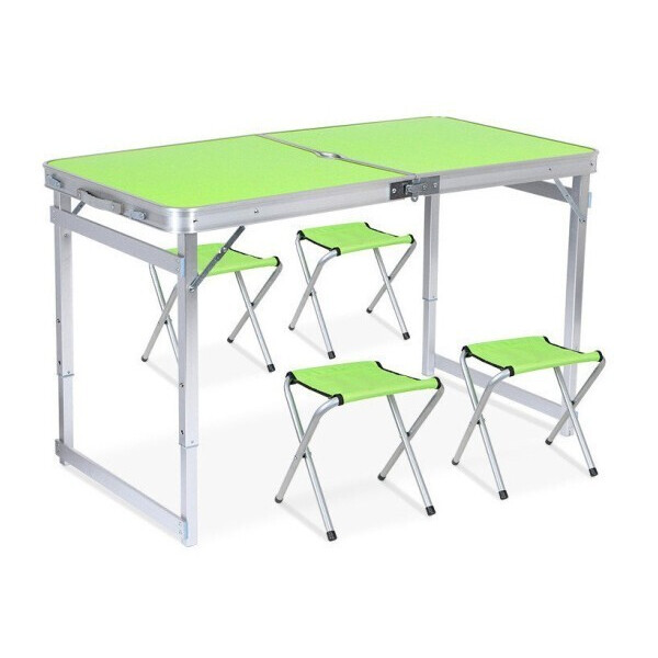 

Раскладной стол чемодан Folding Table Усиленный для пикника со стульями Зеленый