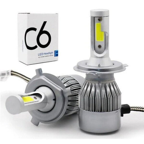 

Комплект LED ламп ближний и дальний свет C6 HeadLight H4 12v-24v 2шт LED-1003
