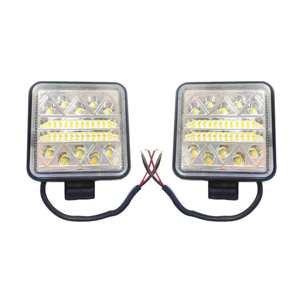 

Комплект качественных LED фар со встроенной МИГАЛКОЙ, фары с переключением на стробоскоп. 24+10 диодов!