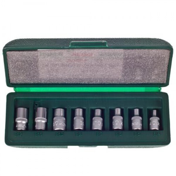 

HANS. Набор торц головок внешний торкс 1/4", Е4-Е12, 8 предм. (26410-8) (26410-8)