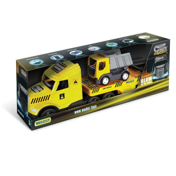 

Грузовик с грузовиком Wader Magic Truck Technic желтый с серым (36420)