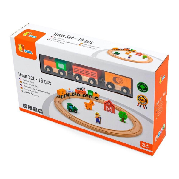 

Игровой набор Viga Toys Железная дорога 19 деталей