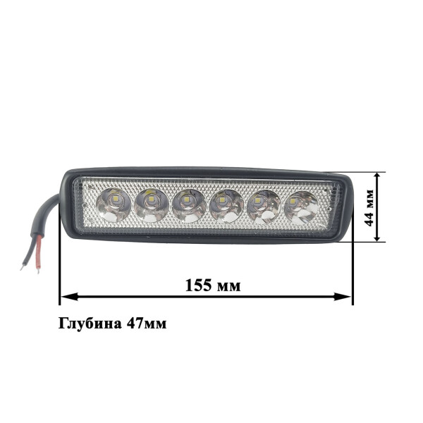 

LED фара ДАЛЬНЕГО света. Светодиодная фара на 6 диодов. JP-YZ-18W. Пр-во Корея